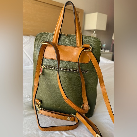 Divina Firenze  in ITALY  Green and Tan Leather Backpack main image 6